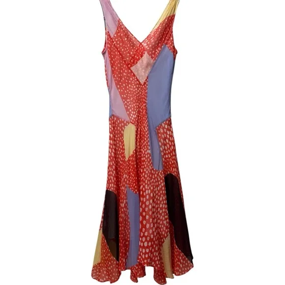 Diane Von Furstenberg DVF Dita 100% Silk Midi Dress Starfish Multi 4 - Picture 4 of 6